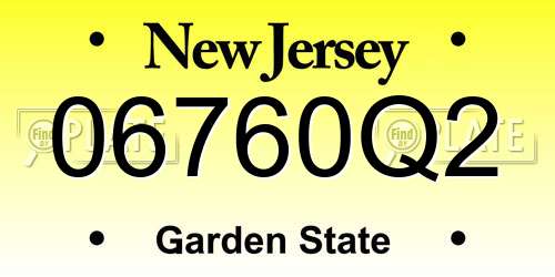 06760Q2 New Jersey License Plate