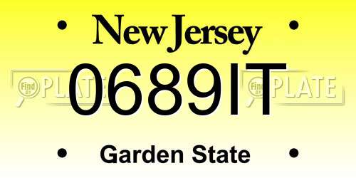 0689IT New Jersey License Plate