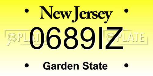 0689IZ New Jersey License Plate