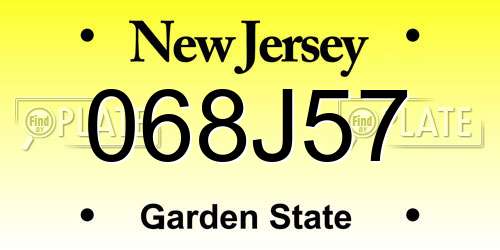 068J57 New Jersey License Plate