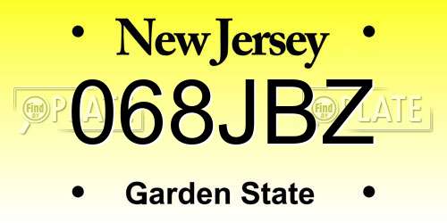 068JBZ New Jersey License Plate