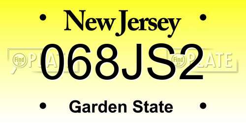 068JS2 New Jersey License Plate