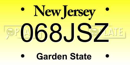 068JSZ New Jersey License Plate