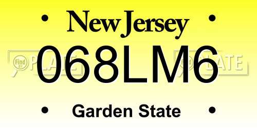 068LM6 New Jersey License Plate