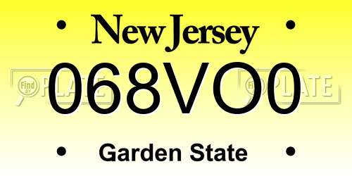 068VO0 New Jersey License Plate
