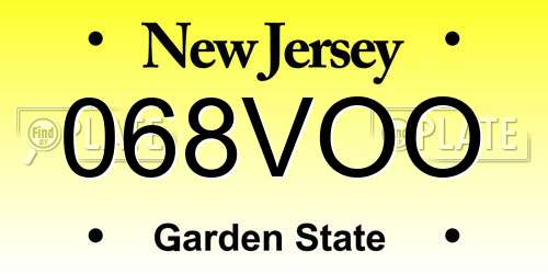 068VOO New Jersey License Plate