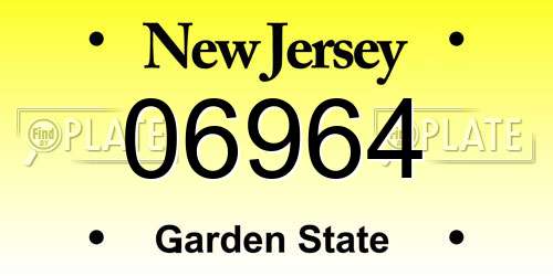 06964 New Jersey License Plate
