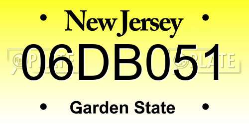 06DB051 New Jersey License Plate