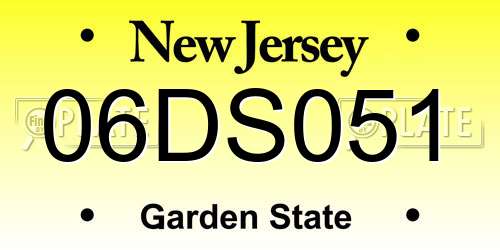 06DS051 New Jersey License Plate