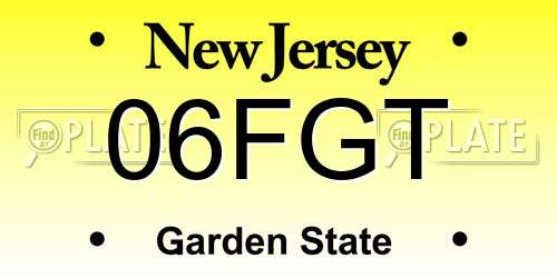 06FGT New Jersey License Plate