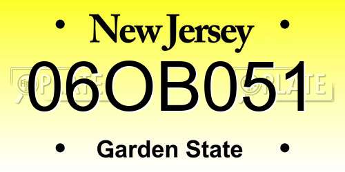06OB051 New Jersey License Plate