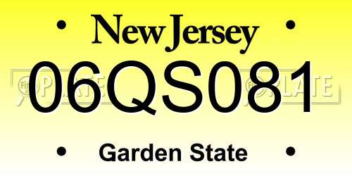 06QS081 New Jersey License Plate