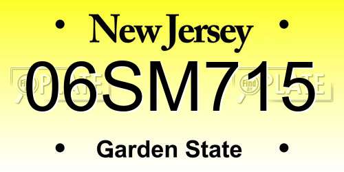 06SM715 New Jersey License Plate