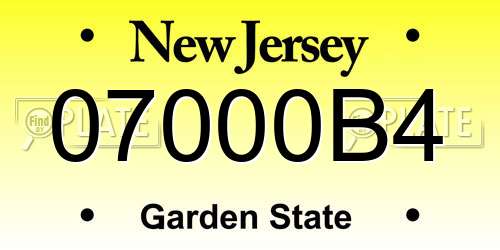 07000B4 New Jersey License Plate