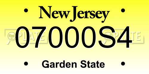 07000S4 New Jersey License Plate