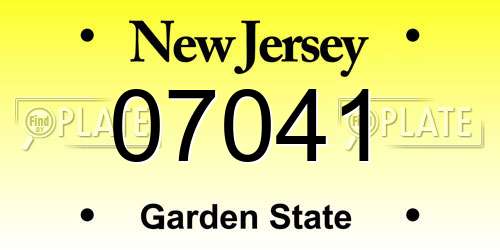 07041 New Jersey License Plate