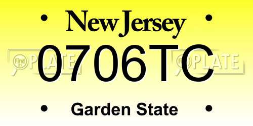 0706TC New Jersey License Plate