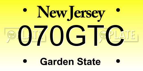 070GTC New Jersey License Plate