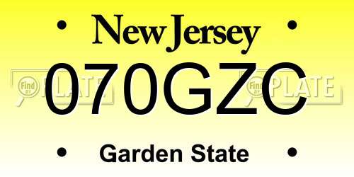 070GZC New Jersey License Plate