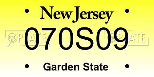 070S09 New Jersey License Plate