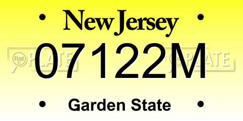 07122M New Jersey License Plate