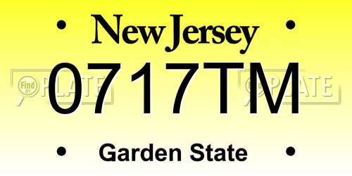 0717TM New Jersey License Plate