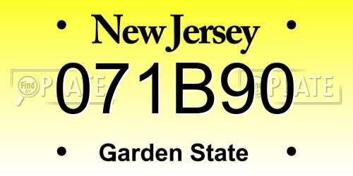 071B90 New Jersey License Plate