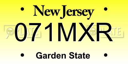 071MXR New Jersey License Plate