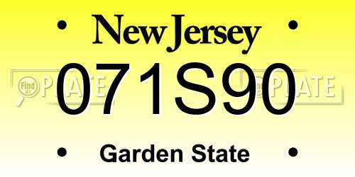 071S90 New Jersey License Plate
