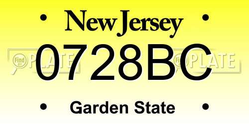 0728BC New Jersey License Plate
