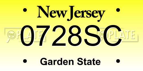 0728SC New Jersey License Plate