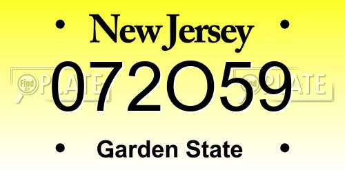 072O59 New Jersey License Plate