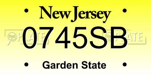 0745SB New Jersey License Plate