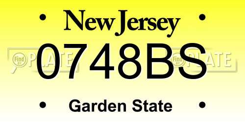0748BS New Jersey License Plate