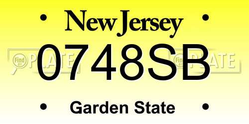0748SB New Jersey License Plate