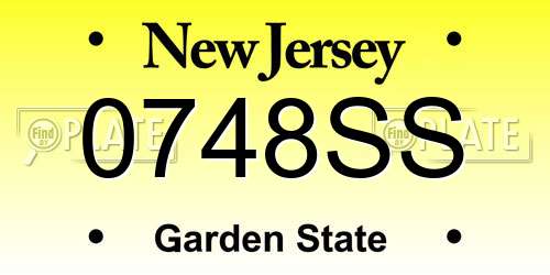 0748SS New Jersey License Plate