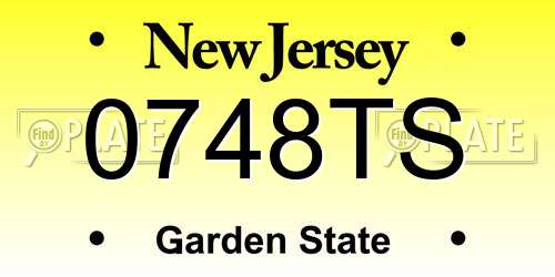 0748TS New Jersey License Plate