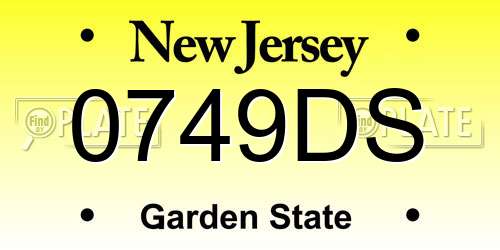 0749DS New Jersey License Plate
