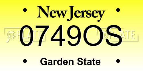 0749OS New Jersey License Plate
