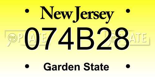 074B28 New Jersey License Plate
