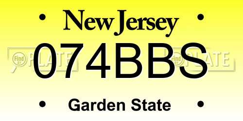 074BBS New Jersey License Plate