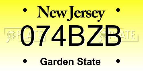 074BZB New Jersey License Plate