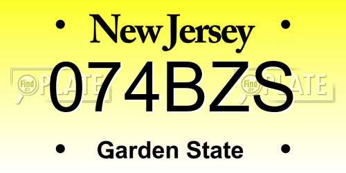 074BZS New Jersey License Plate