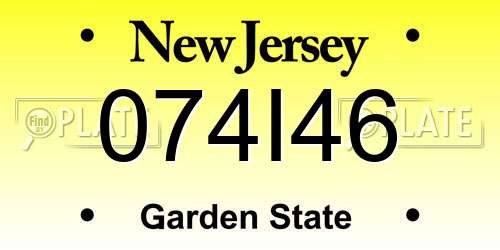 074I46 New Jersey License Plate