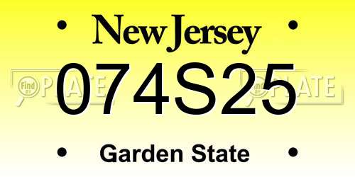 074S25 New Jersey License Plate