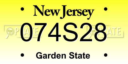 074S28 New Jersey License Plate