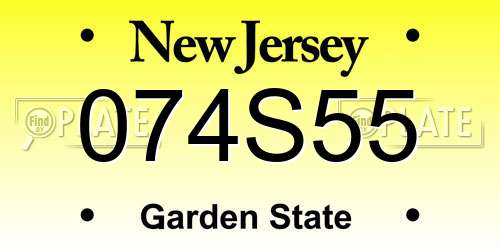 074S55 New Jersey License Plate