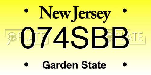 074SBB New Jersey License Plate
