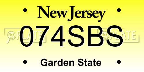 074SBS New Jersey License Plate