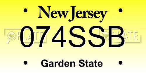 074SSB New Jersey License Plate